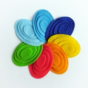 Geometric shapes, felt ovals, felt eggs for crafts, felt shapes for sewing