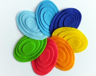 Geometric shapes, felt ovals, felt eggs for crafts, felt shapes for sewing