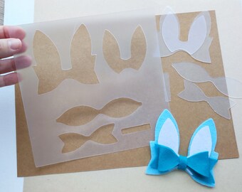 Reusable bunny bow template, plastic hairbow pattern, make your own bows