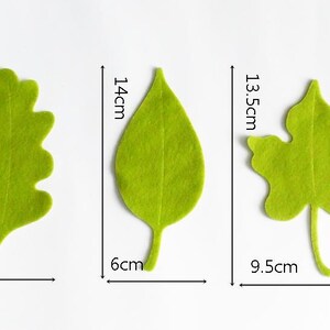 Big felt leaves, green foliage, pre cut felt shapes, large felt leaves, die cut embellishment image 8