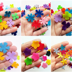 Mixed felt flowers, 290 multicolors flowers, die cuts for scrapbooking, felt supplies, floral craft embellishments image 5