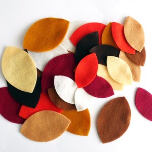 Felt Leaves in brown colors, Felt supplies for crafts