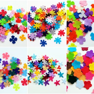 Mixed felt flowers, 290 multicolors flowers, die cuts for scrapbooking, felt supplies, floral craft embellishments image 4