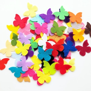 Kleine Filzschmetterlinge, Stanzteile zum Basteln, Filzverzierungen, Mischfarbenschmetterling