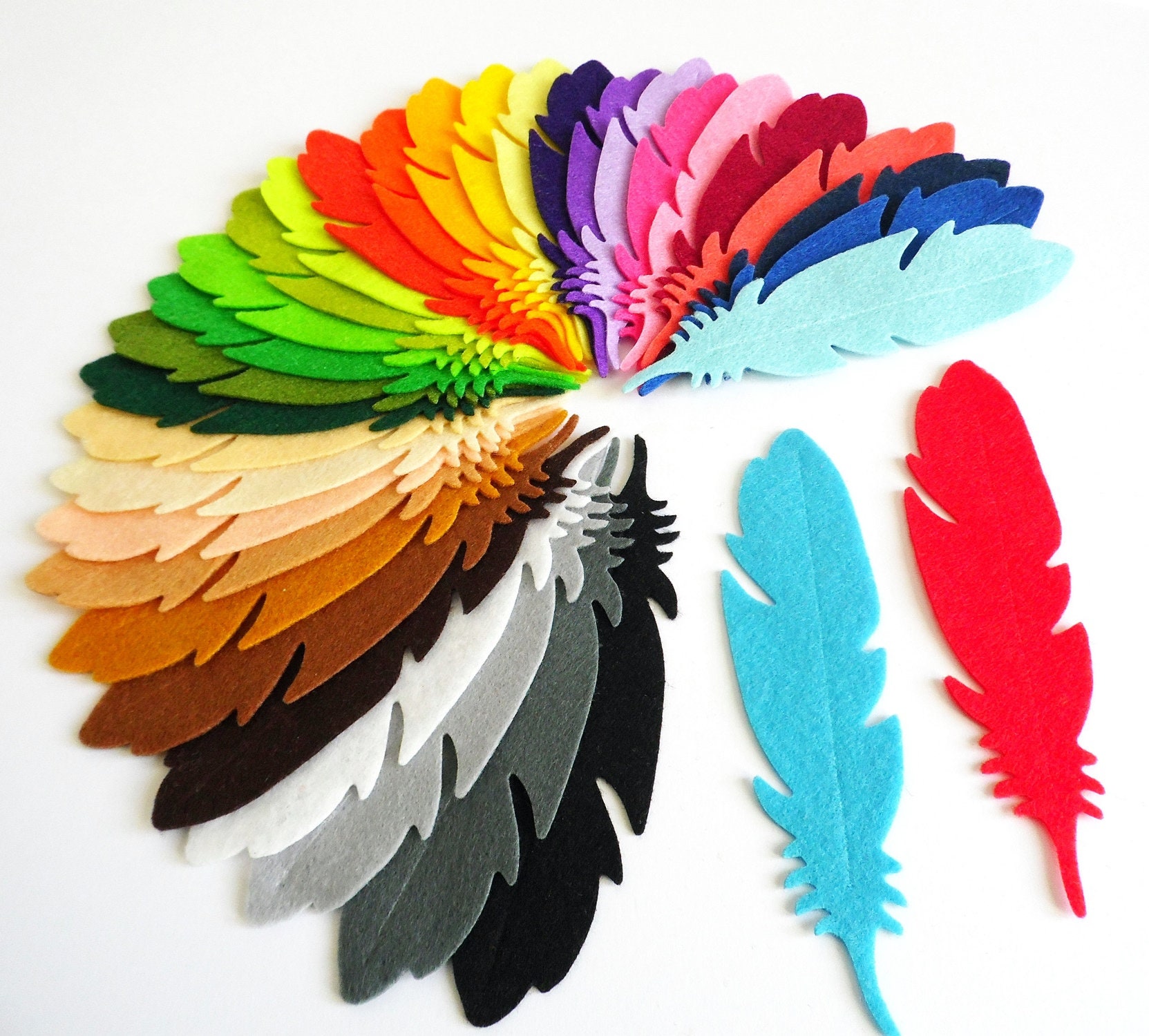 Felt Feathers for Crafts and Card Making, Felt Feathers Die Cuts, Felt  Supplies for Crafts 