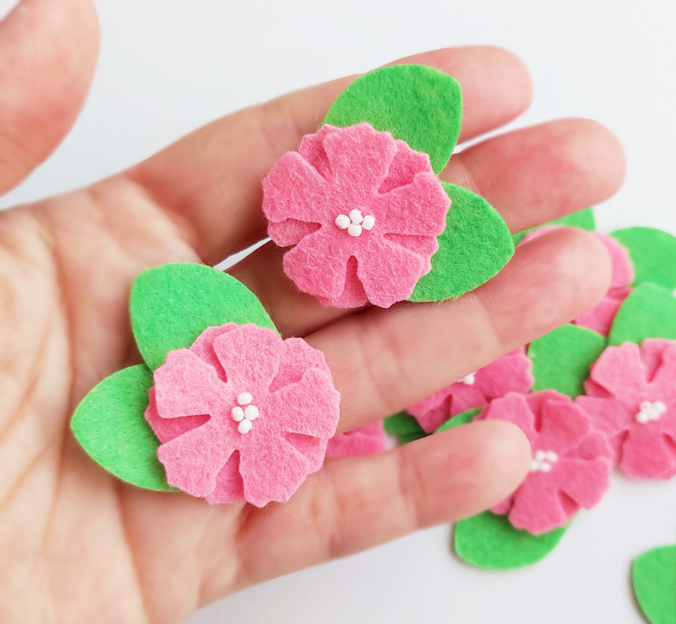 Felt Flower Applique Floral Embellishment for Crafts Felt Etsy