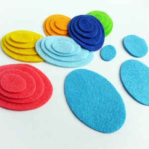 Geometric shapes, felt ovals, felt eggs for crafts, felt shapes for sewing image 8