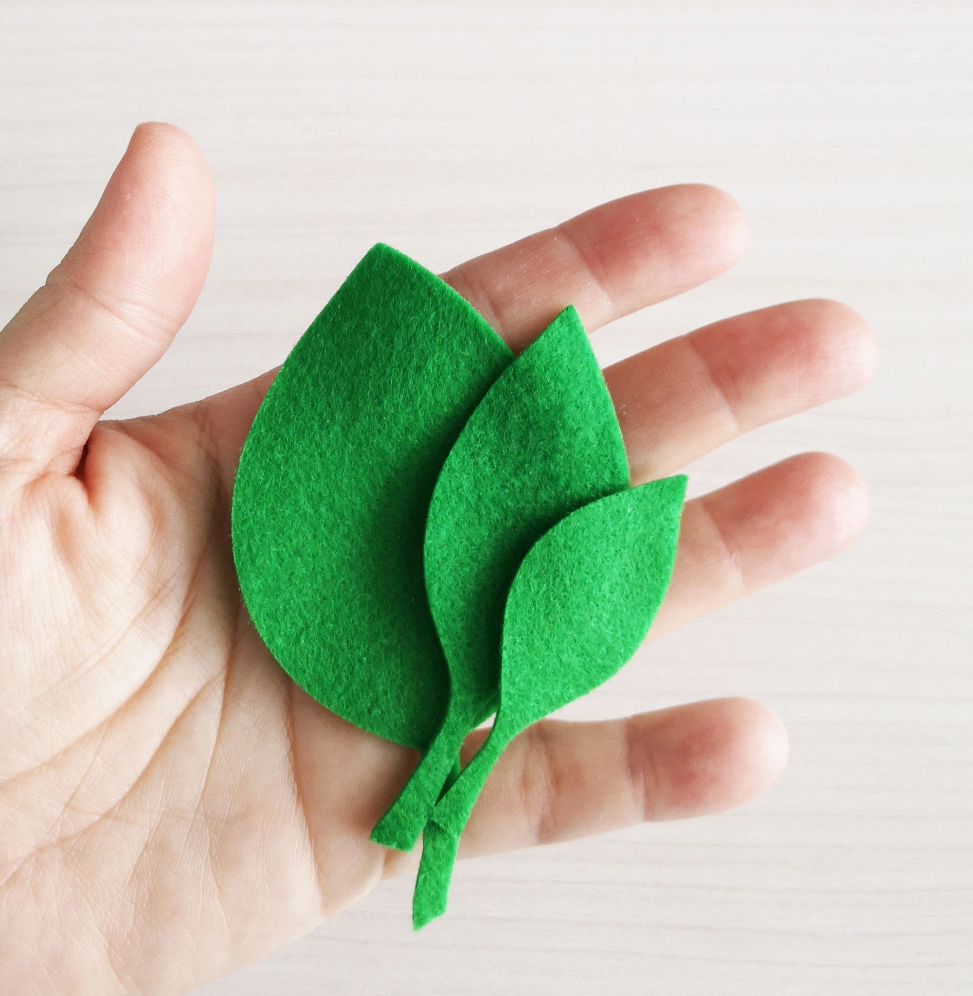 Green Felt Leaves Set of 36 Pieces Craft Embellishment Pre Etsy
