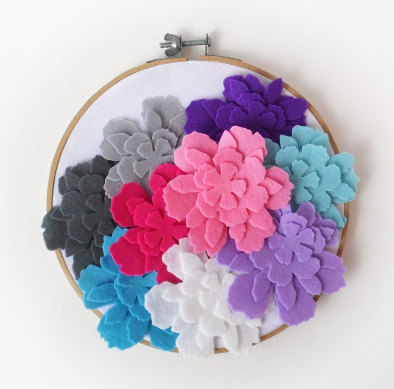 Felt Flower Shapes Die Cuts for Cardmaking and Scrapbooking Etsy