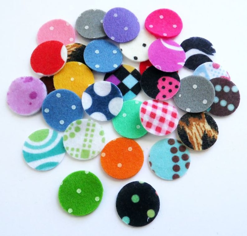 Circles in Printed felt felt supply for crafts size 1.9 cm Etsy