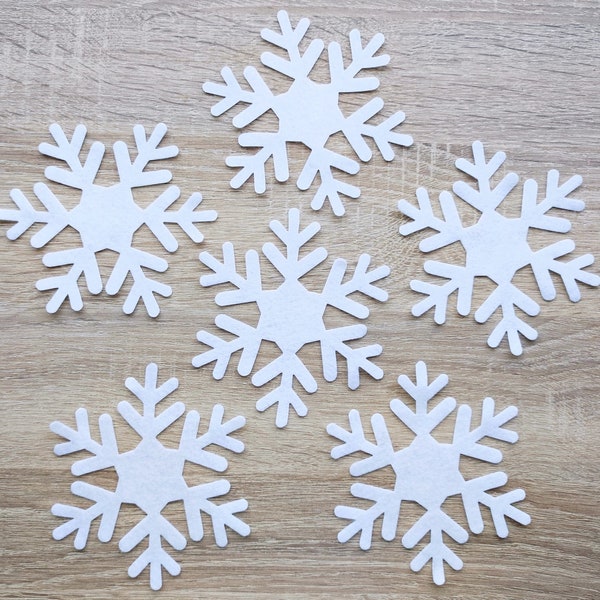 Flocons de neige en feutre blanc, fournitures de feutre pour l’artisanat, découpe pour l’ornement de Noël