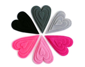 Felt hearts, die cuts, felt shapes for crafts, valentines day, wedding table decor