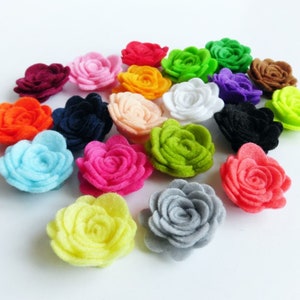 Small flowers, felt roses for crafts, felt embellishments, pick your colors image 5