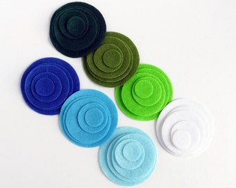 Felt circles die cuts, felt shapes for crafts embellishments, wedding table decor, applique for sewing projects