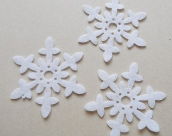 Felt snowflake, felt Christmas ornaments, die cut s for crafts, supplies for garlands