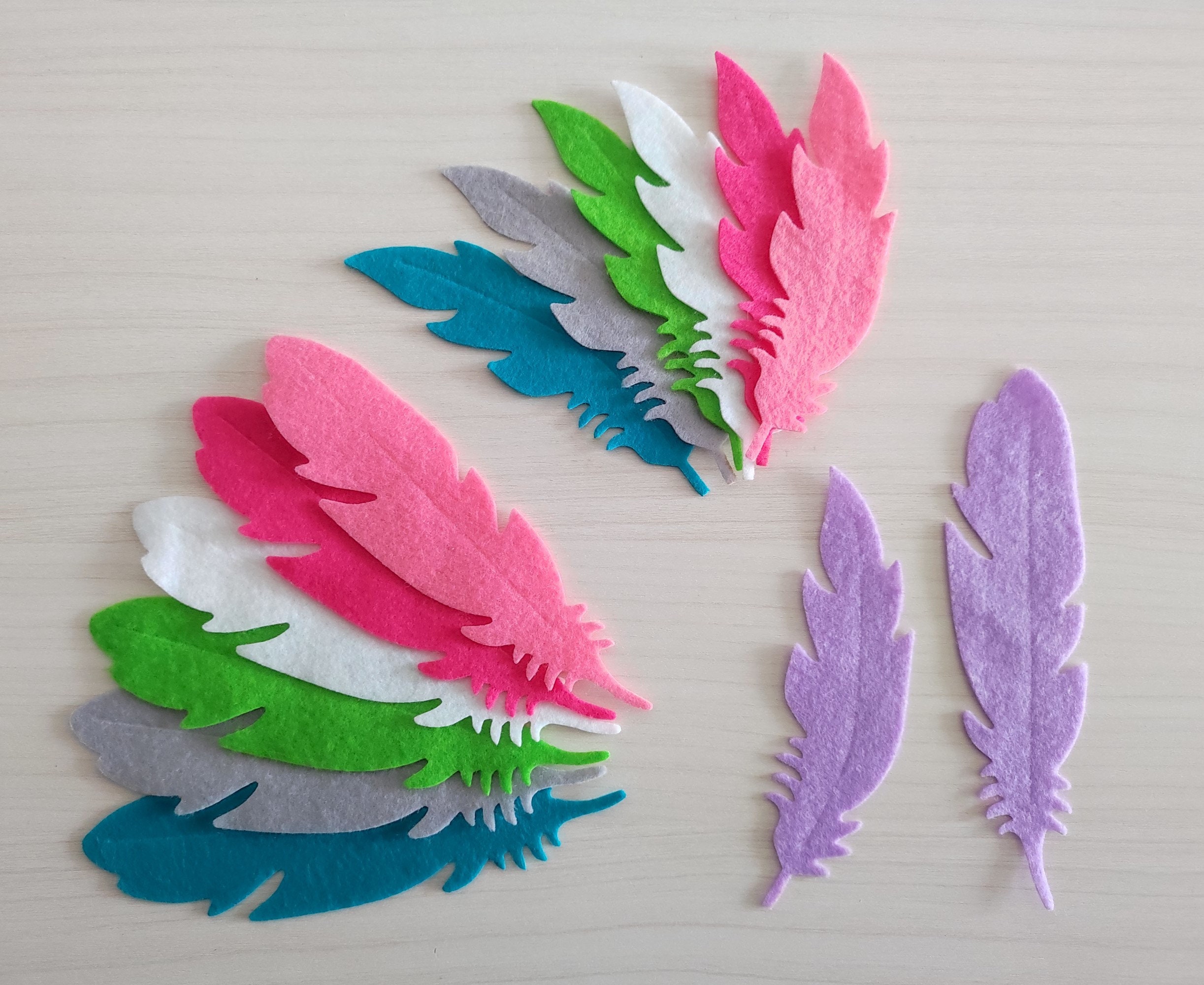 Felt Feathers, Medium Size, Die Cuts for Craft and Hat Decor 