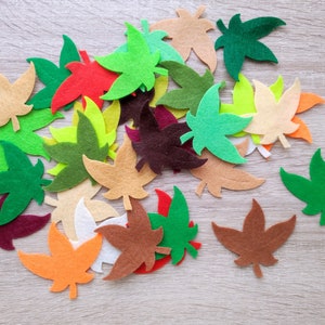 Felt leaves, die cuts for crafts, Decorative leaf embellishments
