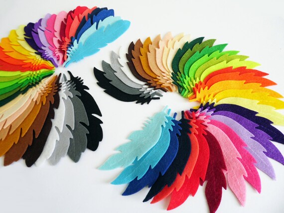 Felt Feathers for Crafts and Card Making, Felt Feathers Die Cuts, Felt  Supplies for Crafts 