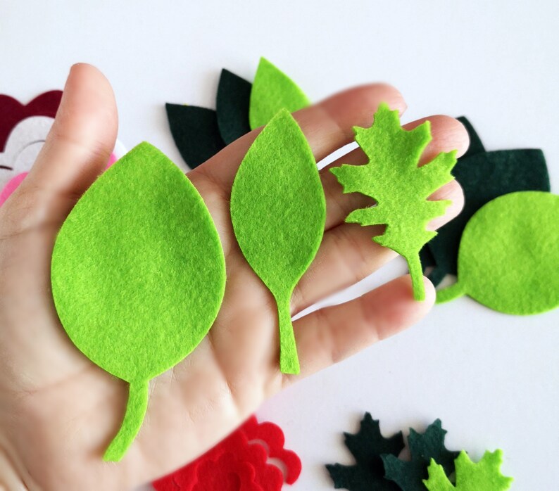 Felt Flowers and Leaves Set Headband Supplies Etsy