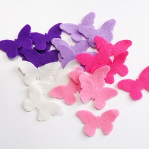 Felt butterflies, butterfly decoration, butterflies die cuts for crafts and scrapbooking, party table decor image 1