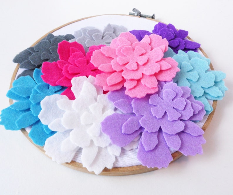 Felt Flower Shapes Die Cuts for Cardmaking and Scrapbooking Etsy