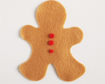 Felt gingerbread men, Christmas tree ornaments, Christmas decorations