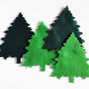 Albero di Natale in feltro, forme in feltro per decorazioni natalizie, abbellimenti artigianali, set da 4