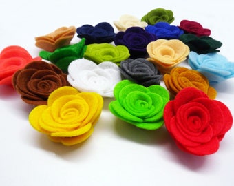 Felt roses for bouquets, rolled flowers for crafts, pick the colors