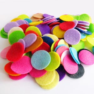 Felt circles 1 inch, die cut large amounts, felt shapes for crafts, hair bows supplies