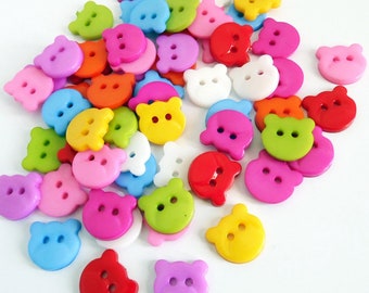 Bear buttons, decorative button in mixed colors