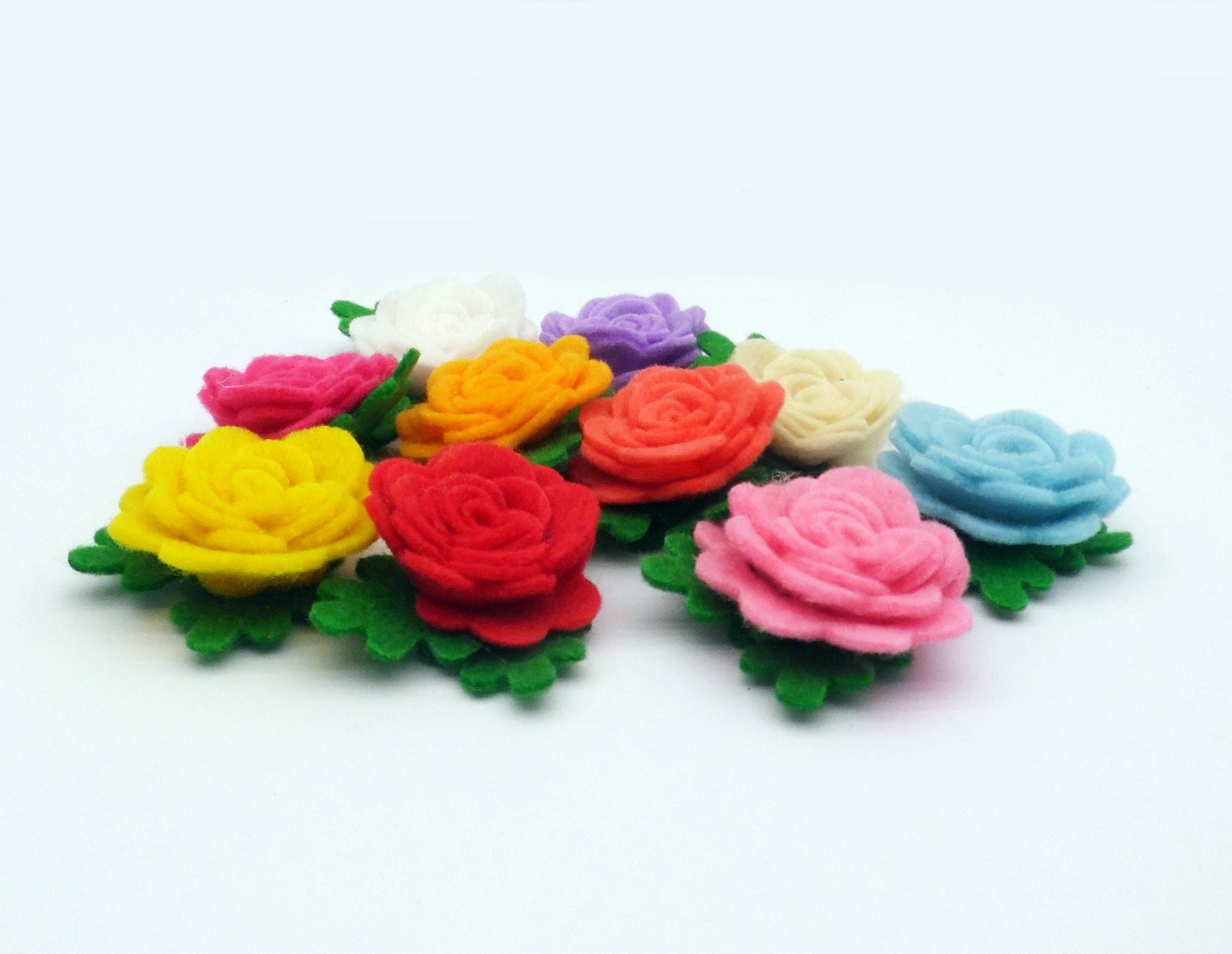 Felt Flower applique Floral Embellishment in bright colors Etsy