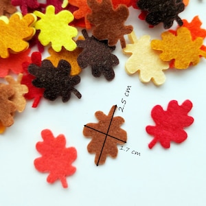 Felt leaves in fall colors, small leafs for table decor image 7