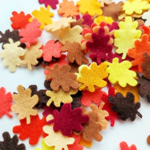 Felt leaves in fall colors, small leafs for table decor image 6