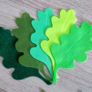 Big felt leaves, green foliage, pre cut felt shapes, large felt leaves, die cut embellishment image 6