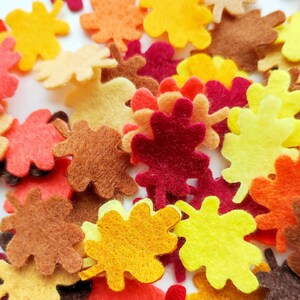 Felt leaves in fall colors, small leafs for table decor image 5