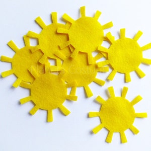 Felt sun, shapes for craft projects, scrapbooking decorations image 1