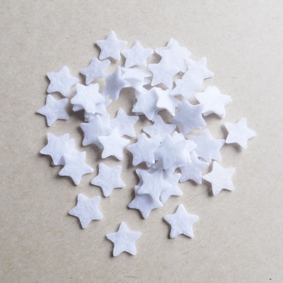 Felt star White, Small die cut, felt supplies for crafts, pre cut felt  shapes, wedding confetti