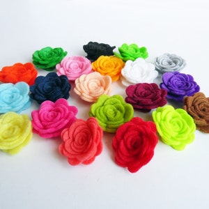 Small flowers, felt roses for crafts, felt embellishments, pick your colors image 2