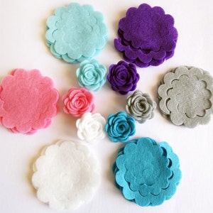 Felt flowers making, floral embellishments for headbands, rolled roses for crafts