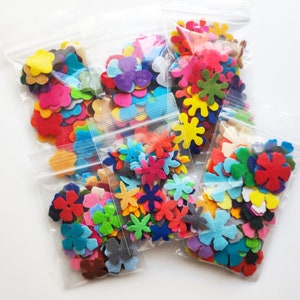 Mixed felt flowers, 290 multicolors flowers, die cuts for scrapbooking, felt supplies, floral craft embellishments image 8