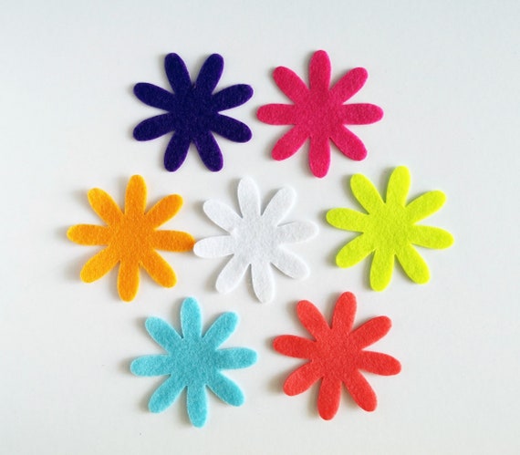 Felt Flowers for Crafts, Die Cut Shapes for Diy Projects, Floral  Embellishments, Headbands Supply 