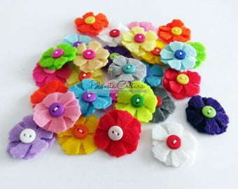 Aplique flores de fieltro, adornos para coser, materiales fieltro, broche fieltro, material para diademas, accesorio cabello