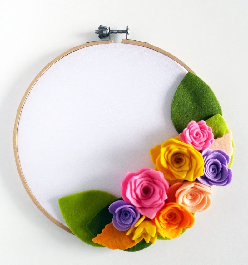 Felt flowers and leaves rolled flowers in pastel colors felt Etsy