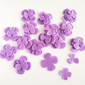 Fleurs en feutre lilas, petites fleurs pour le bricolage, fleurs de lavande de différentes tailles