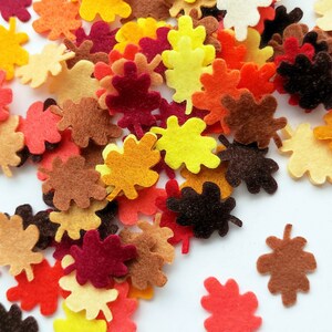 Felt leaves in fall colors, small leafs for table decor image 8