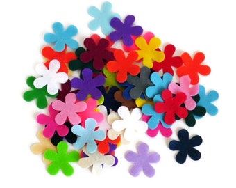 Flowers in assorted colors, felt flowers for crafts and card making decor