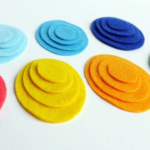 Geometric shapes, felt ovals, felt eggs for crafts, felt shapes for sewing image 7