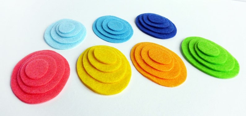 Geometric shapes, felt ovals, felt eggs for crafts, felt shapes for sewing image 7