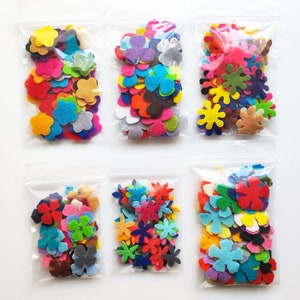 Mixed felt flowers, 290 multicolors flowers, die cuts for scrapbooking, felt supplies, floral craft embellishments image 7