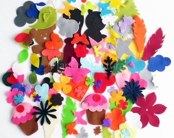 Felt embellishments, die cuts, mixed craft packs